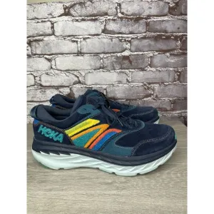 Hoka One One Bondi L Embroidery Outer Space Blue Suede Shoes Men 14M US/49 1/3EU