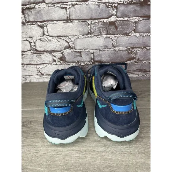 Hoka One One Bondi L Embroidery Outer Space Blue Suede Shoes Men 14M US/49 1/3EU