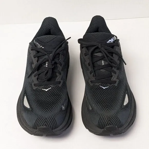 Hoka One One Clifton 9 GTX Running Shoes, Black, Women's 7.5