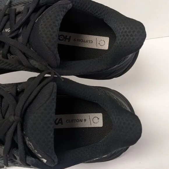 Hoka One One Clifton 9 GTX Running Shoes, Black, Women's 7.5