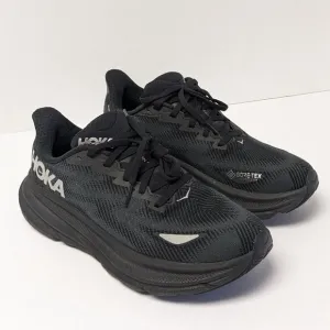 Hoka One One Clifton 9 GTX Running Shoes, Black, Women's 7.5