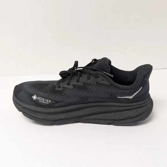 Hoka One One Clifton 9 GTX Running Shoes, Black, Women's 7.5