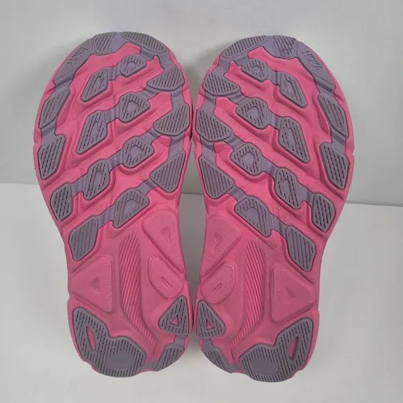 Hoka One One Clifton 9 Women's White/Pink/Yellow Running Shoes US Size 7B