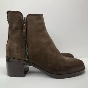 Homers Artisan size 39.5 Women’s Brown Suede Leather Block Heel Ankle Boots