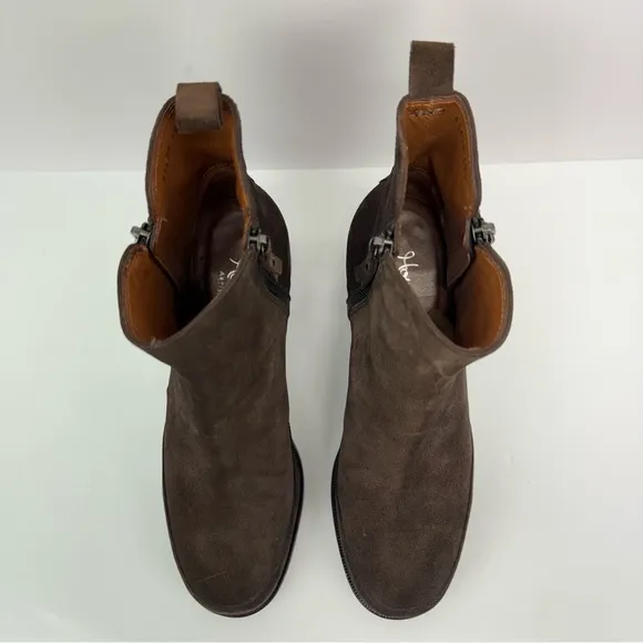 Homers Artisan size 39.5 Women’s Brown Suede Leather Block Heel Ankle Boots