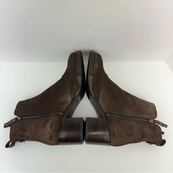 Homers Artisan size 39.5 Women’s Brown Suede Leather Block Heel Ankle Boots