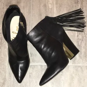 HOT Sam Edelman Booties Leather/Suede Tassels 8.5