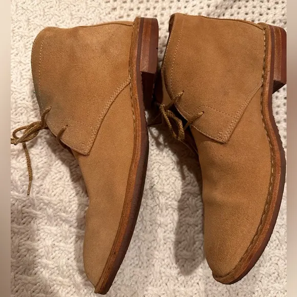 H.S TRASX Men's 8/5 Tan Suede Chukka Boots