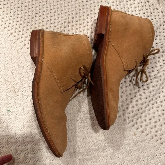 H.S TRASX Men's 8/5 Tan Suede Chukka Boots