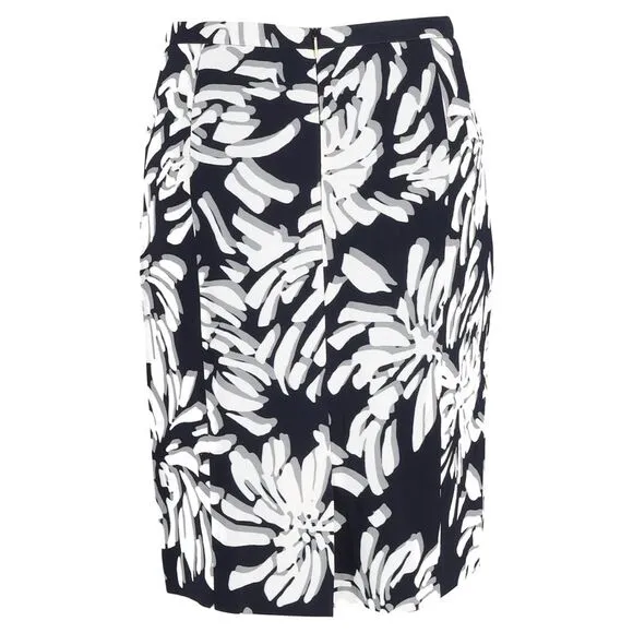 Hugo Boss Floral Pencil Skirt in Navy Viscose