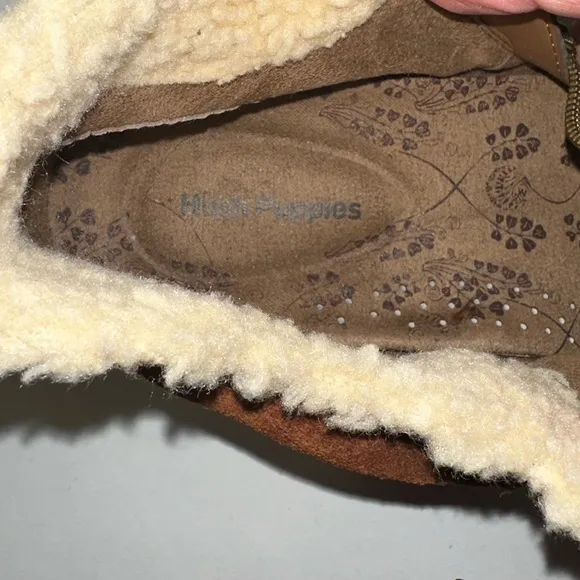 Hush Puppies Brown Lined Faux Fur Ankle Bootie Boots W/side Zip Up Hippie 10M