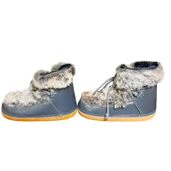 IKKII Women’s Leather And Fur Boots, Size EU 38