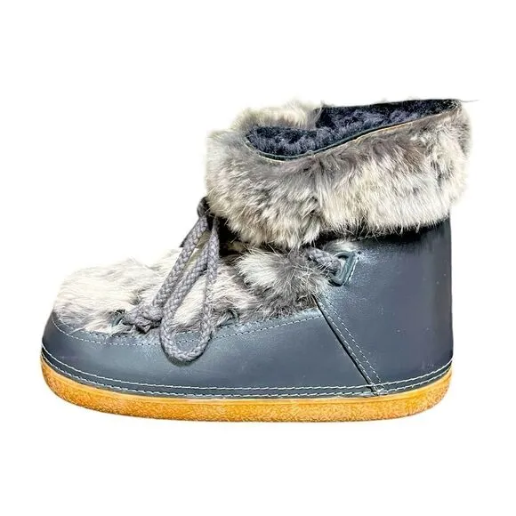IKKII Women’s Leather And Fur Boots, Size EU 38