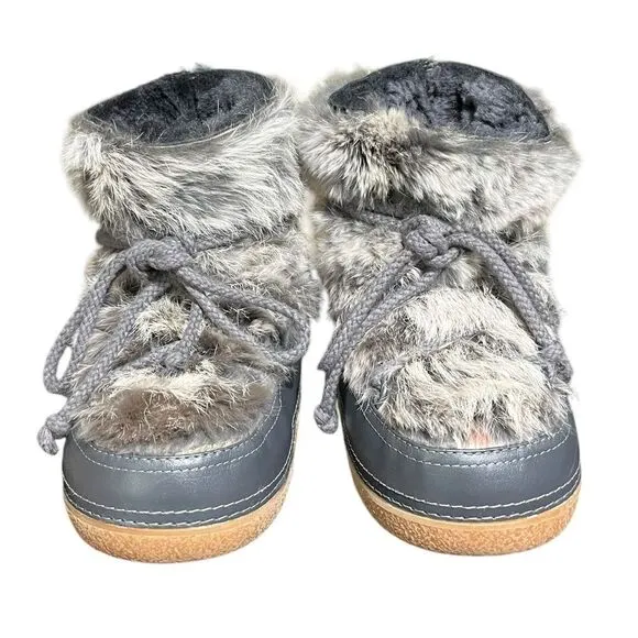 IKKII Women’s Leather And Fur Boots, Size EU 38
