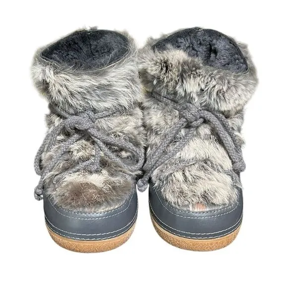 IKKII Women’s Leather And Fur Boots, Size EU 38
