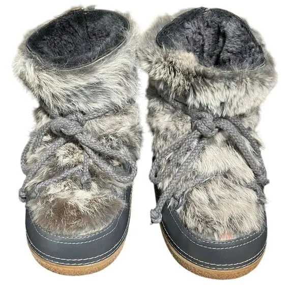 IKKII Women’s Leather And Fur Boots, Size EU 38