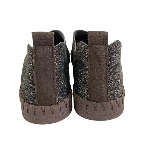 Ilse Jacobsen Brown &amp; Gold Glitter Tulip Slip Ons Comfort Shoes Women's EU 36
