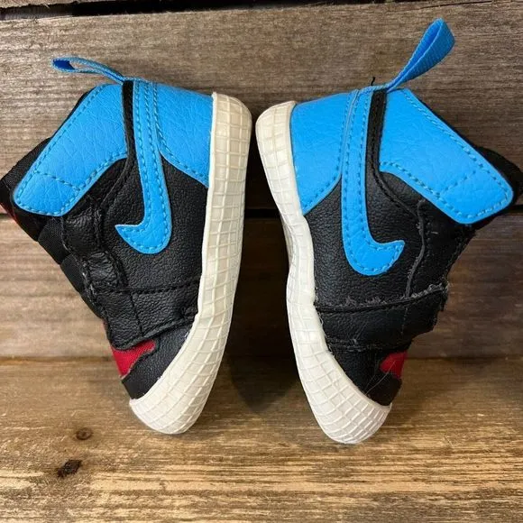 Infant Air‎ Jordan 1 NC to Chi Black Athletic Casual Sneakers Shoes Size 2 C GUC