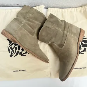 Isabel Marant Étoile Susee Calf Suede Hidden WedgeWestern Ankle Boots Size 39