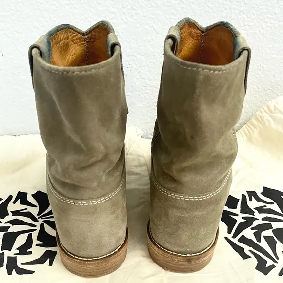 Isabel Marant Étoile Susee Calf Suede Hidden WedgeWestern Ankle Boots Size 39