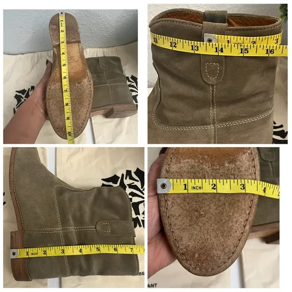 Isabel Marant Étoile Susee Calf Suede Hidden WedgeWestern Ankle Boots Size 39