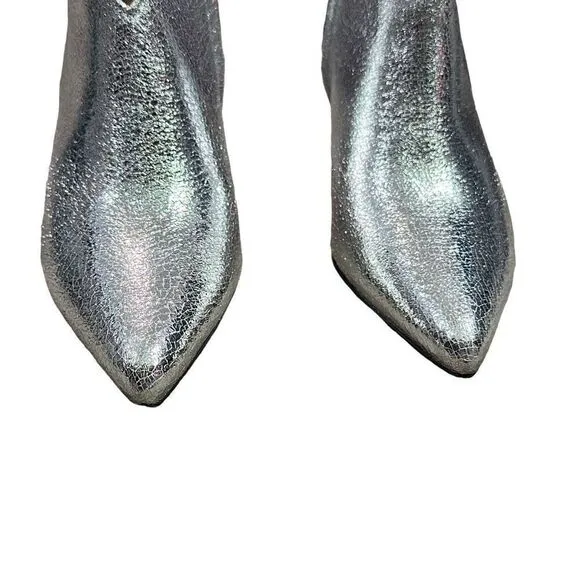 IVYLEE COPENHAGEN Vivian Silver Metallic Ankle Booties Size 36 (US 5) $369 Retai