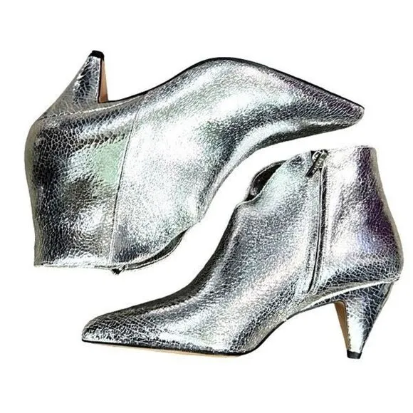 IVYLEE COPENHAGEN Vivian Silver Metallic Ankle Booties Size 36 (US 5) $369 Retai