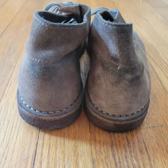 J Crew Brown Suede Leather Ankle Chukka Boots 8 Lace Up Fall Autumn Retro