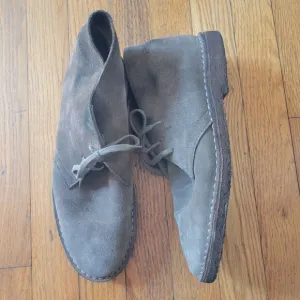 J Crew Brown Suede Leather Ankle Chukka Boots 8 Lace Up Fall Autumn Retro