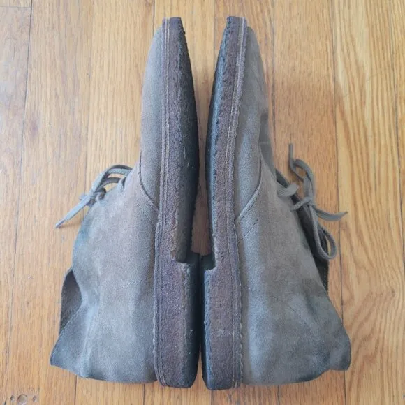 J Crew Brown Suede Leather Ankle Chukka Boots 8 Lace Up Fall Autumn Retro