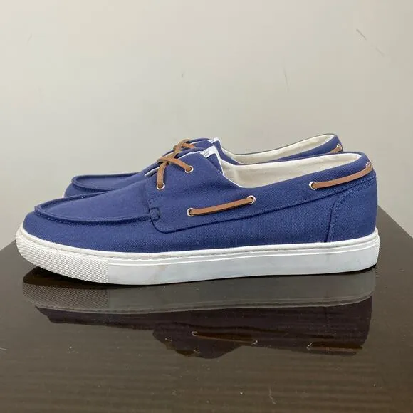 J. Crew Canvas Boat Sneakers Shoes Men's 13 Preppy Casual Minimalist