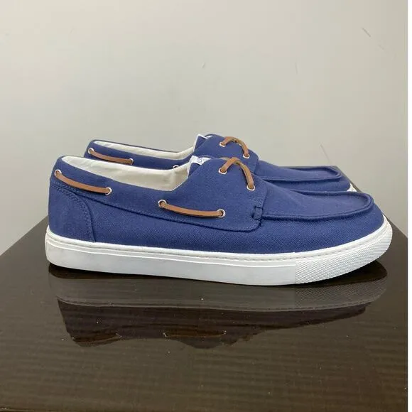 J. Crew Canvas Boat Sneakers Shoes Men's 13 Preppy Casual Minimalist