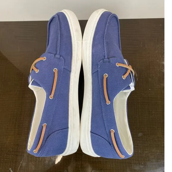 J. Crew Canvas Boat Sneakers Shoes Men's 13 Preppy Casual Minimalist