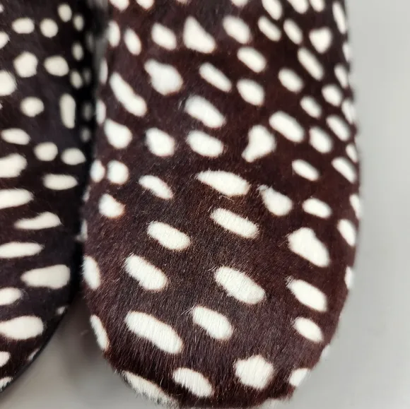 J. Crew Collection Side-Zip Ankle Block Heel Boots Spotted Leopard Calf Hair 8