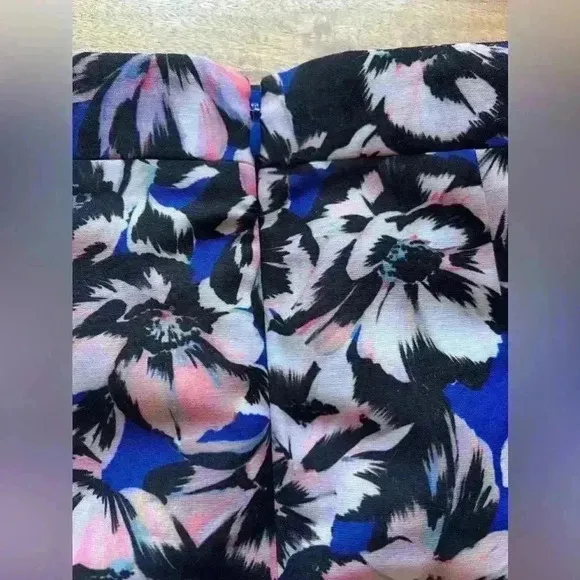 J. Crew Floral A-Line Midi Skirt | 000 | Blue Pink Black White
