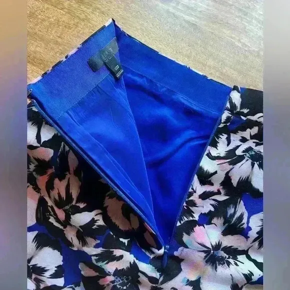 J. Crew Floral A-Line Midi Skirt | 000 | Blue Pink Black White