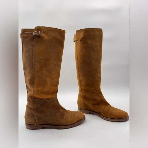 J CREW KNEE HIGH BOOTS Beige Suede