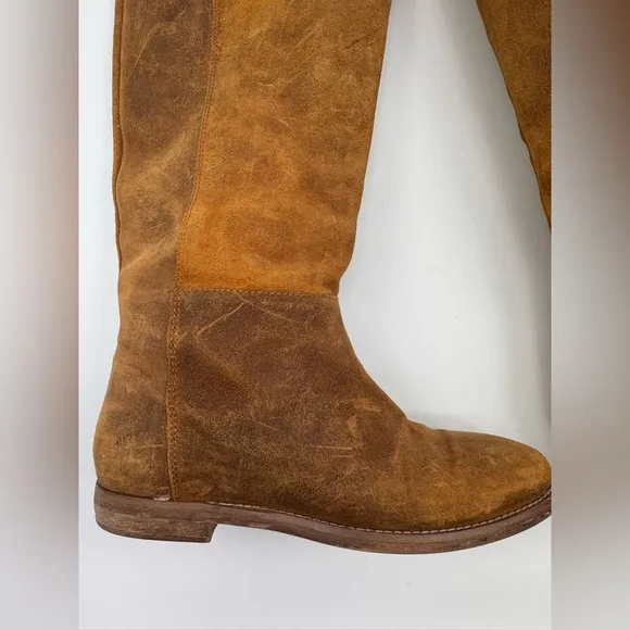 J CREW KNEE HIGH BOOTS Beige Suede
