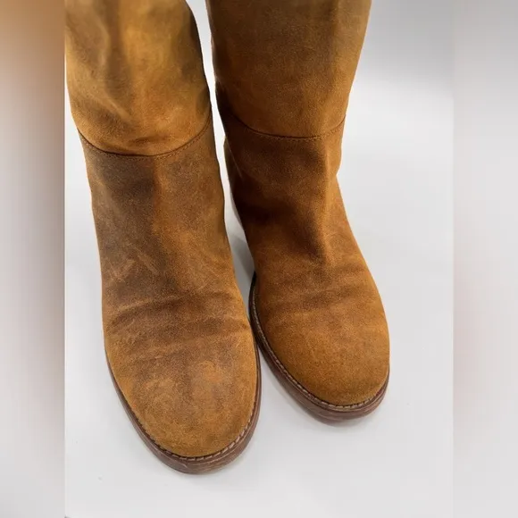 J CREW KNEE HIGH BOOTS Beige Suede