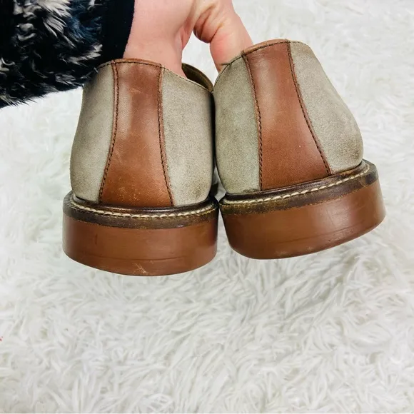J. CREW made In Italy suede &amp; brown leather casual men’s dress pointed shoes 9H