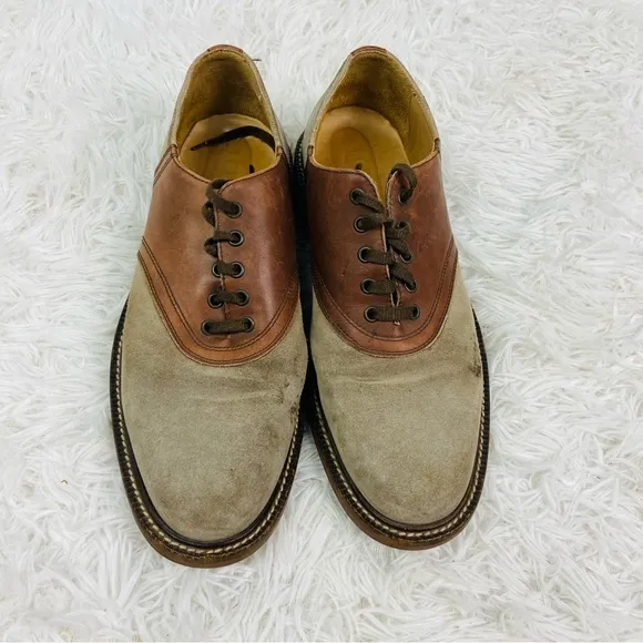 J. CREW made In Italy suede &amp; brown leather casual men’s dress pointed shoes 9H