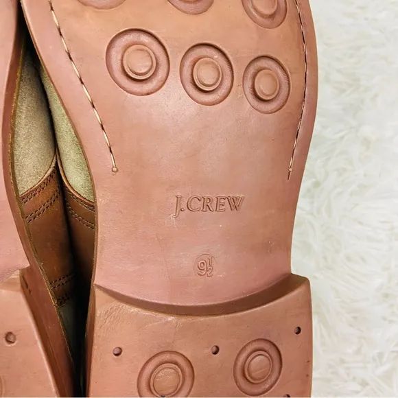 J. CREW made In Italy suede &amp; brown leather casual men’s dress pointed shoes 9H