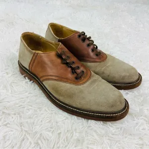 J. CREW made In Italy suede &amp; brown leather casual men’s dress pointed shoes 9H