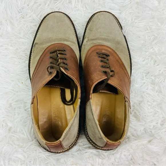 J. CREW made In Italy suede &amp; brown leather casual men’s dress pointed shoes 9H