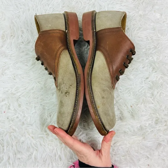 J. CREW made In Italy suede &amp; brown leather casual men’s dress pointed shoes 9H