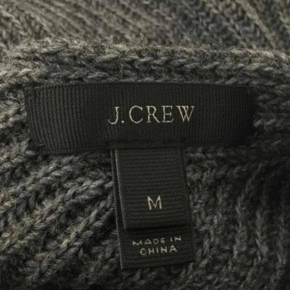 J Crew Open Back Heather Gray Ribbed Knit Soft Alpaca Wool Blend Tunic Sweater