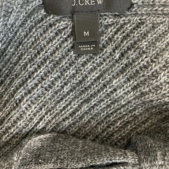 J Crew Open Back Heather Gray Ribbed Knit Soft Alpaca Wool Blend Tunic Sweater