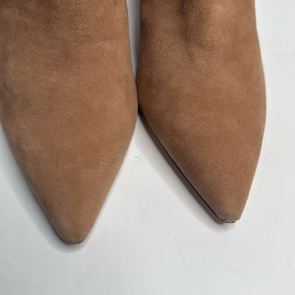 J. Crew Pointed Toe Suede Leather Classic Tan Ankle Boots Heels EUC S-221 Sz 8