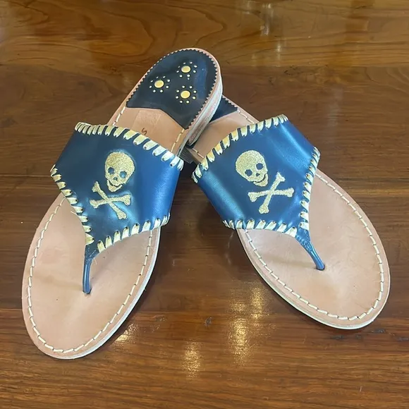 jack rogers skull and cross bone sandals