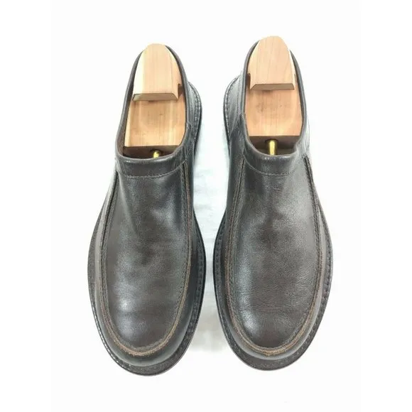 J.Crew Men's Moc Toe Dark Brown Leather Loafers 10